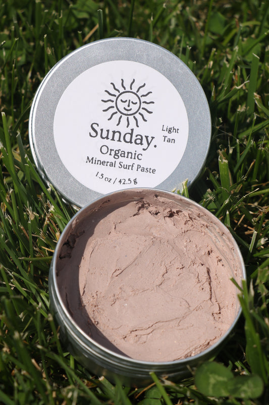 Organic Mineral Surf Paste – Vegan, Reef-Safe, Water-Resistant for Surfers (Light Tan)