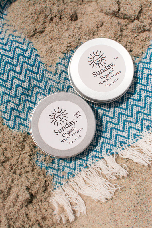 Organic Mineral Surf Paste – Vegan, Reef-Safe, Water-Resistant for Surfers (Light Tan)
